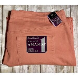 NWT‎ Gloria  Vanderbilt Amanda One Women's jeans Size 22w Short Coral